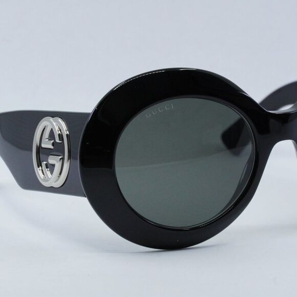 NEW GUCCI GG1647S 007 BLACK GREY SUNGLASSES - Picture 4 of 11